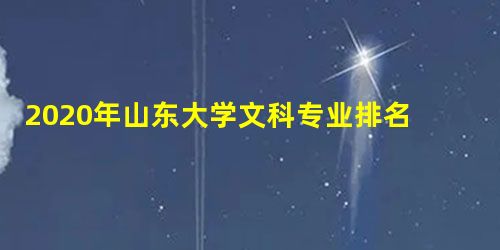 2020年山东大学文科专业排名 2020年山东大学文科专业排名