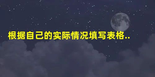 根据自己的实际情况填写表格... 根据自己的实际情况填写表格...
