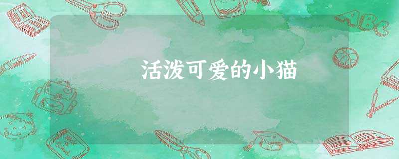 活泼可爱的小猫 活泼可爱的小猫