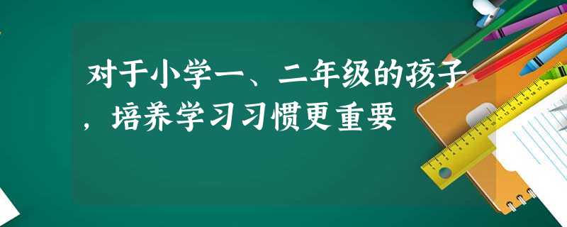 对于小学一、二年级的孩子,培养学习习惯更重要 对于小学一、二年级的孩子,培养学习习惯更重要