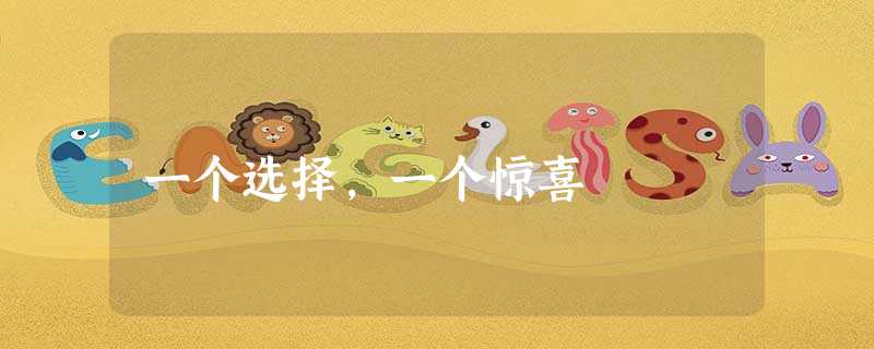 一个选择,一个惊喜 一个选择,一个惊喜