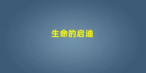 生命的启迪 生命的启迪