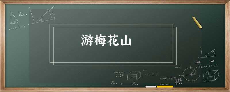 游梅花山 游梅花山