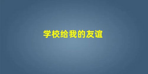 学校给我的友谊 学校给我的友谊