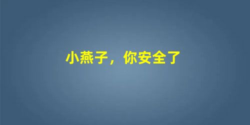 小燕子,你安全了 小燕子,你安全了