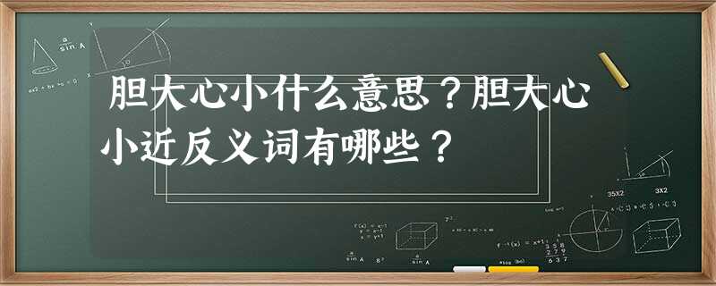 胆大心小什么意思?胆大心小近反义词有哪些? 胆大心小什么意思?胆大心小近反义词有哪些?