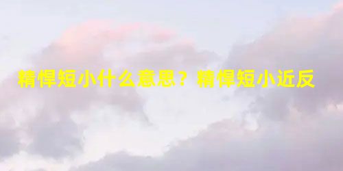 精悍短小什么意思?精悍短小近反义词有哪些? 精悍短小什么意思?精悍短小近反义词有哪些?