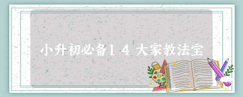 小升初必备14大家教法宝 小升初必备14大家教法宝