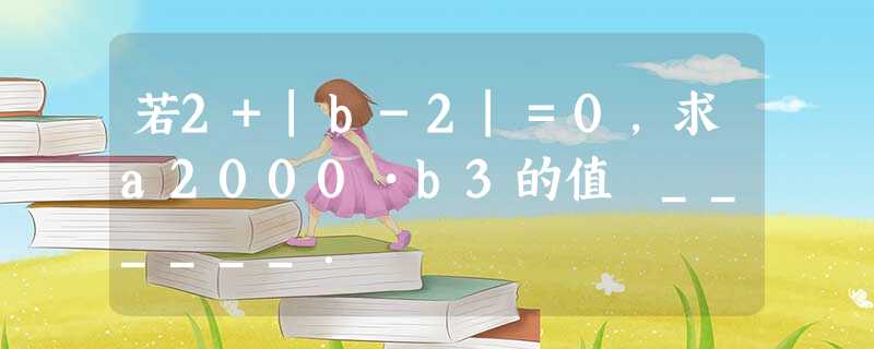 若2+|b-2|=0,求a2000•b3的值______. 若2+|b-2|=0,求a2000•b3的值______.