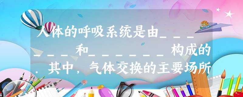 人体的呼吸系统是由______和______构成的.其中,气体交换的主要场所是:______,能对空气进行处理的是______. 人体的呼吸系统是由______和______构成的.其中,气体交换的主要场所是:______,能对空气进行处理的是______.