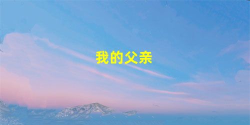我的父亲 我的父亲
