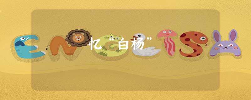 忆“白杨” 忆“白杨”