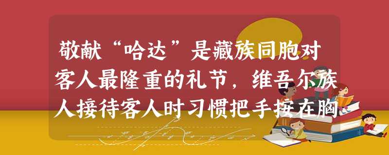 敬献“哈达”是藏族同胞对客人最隆重的礼节,维吾尔族人接待客人时习惯把手按在胸部中央,把身体前倾30°或握手,并连声说:“您好”等等,由此可以看出[ 敬献“哈达”是藏族同胞对客人最隆重的礼节,维吾尔族人接待客人时习惯把手按在胸部中央,把身体前倾30°或握手,并连声说:“您好”等等,由此可以看出[