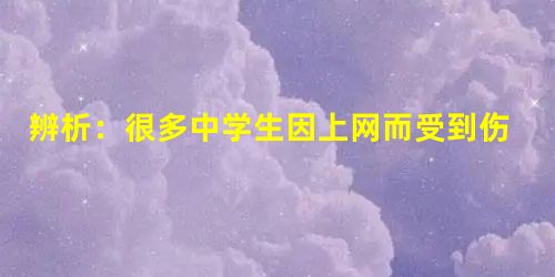 辨析:很多中学生因上网而受到伤害:所以,网络对中学生只有坏处。___________________________________________ 辨析:很多中学生因上网而受到伤害:所以,网络对中学生只有坏处。___________________________________________