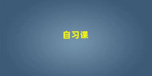 自习课 自习课