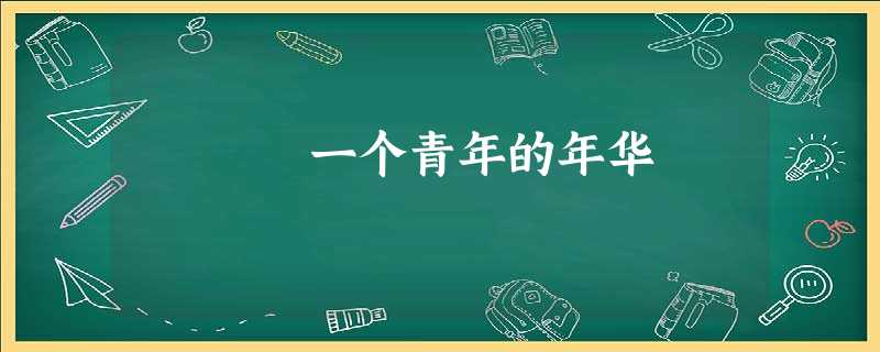一个青年的年华 一个青年的年华