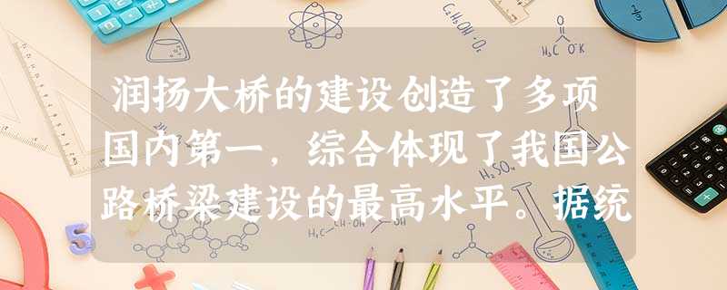 润扬大桥的建设创造了多项国内第一,综合体现了我国公路桥梁建设的最高水平。据统计,其混凝土浇灌量为1060000m3,保留两个有效数字为m3。 润扬大桥的建设创造了多项国内第一,综合体现了我国公路桥梁建设的最高水平。据统计,其混凝土浇灌量为1060000m3,保留两个有效数字为m3。