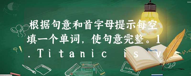 根据句意和首字母提示每空填一个单词,使句意完整。1.Titanic is very s_________. Many people like it. 根据句意和首字母提示每空填一个单词,使句意完整。1.Titanic is very s_________. Many people like it.