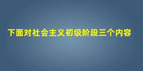 下面对社会主义初级阶段三个内容表述正确的是A.根本任务—基本国情—主要矛盾B.基本国情—根本任务—主要矛盾C.主要矛盾—基本国情—根本任务D.基本国情—主要矛盾 下面对社会主义初级阶段三个内容表述正确的是A.根本任务—基本国情—主要矛盾B.基本国情—根本任务—主要矛盾C.主要矛盾—基本国情—根本任务D.基本国情—主要矛盾