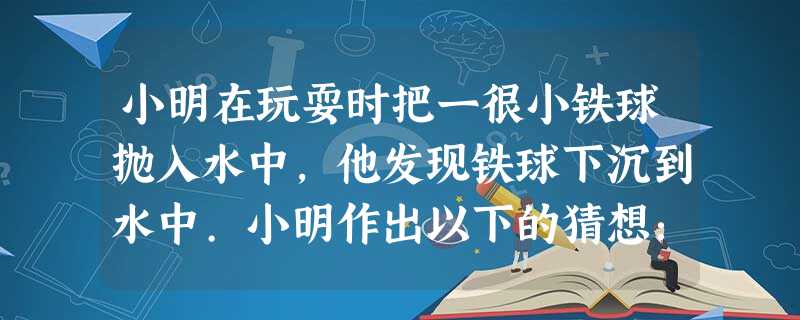 小明在玩耍时把一很小铁球抛入水中,他发现铁球下沉到水中.小明作出以下的猜想:铁球可能是空心的。他准备设计实验进行探究。那么,他需要的实验器材应该有天平、水、细线 小明在玩耍时把一很小铁球抛入水中,他发现铁球下沉到水中.小明作出以下的猜想:铁球可能是空心的。他准备设计实验进行探究。那么,他需要的实验器材应该有天平、水、细线