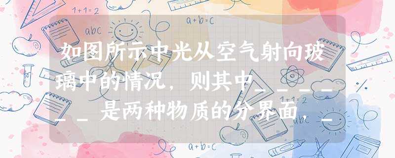 如图所示中光从空气射向玻璃中的情况,则其中______是两种物质的分界面,______是入射光线,______是折射光线,______是反射角. 如图所示中光从空气射向玻璃中的情况,则其中______是两种物质的分界面,______是入射光线,______是折射光线,______是反射角.