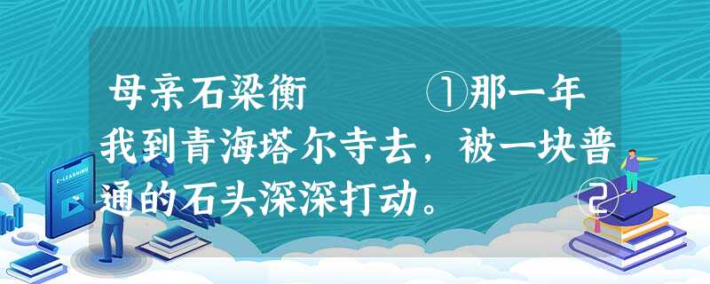 母亲石梁衡 ①那一年我到青海塔尔寺去,被一块普通的石头深深打动。 ②这石其身不高,约半米 母亲石梁衡 ①那一年我到青海塔尔寺去,被一块普通的石头深深打动。 ②这石其身不高,约半米