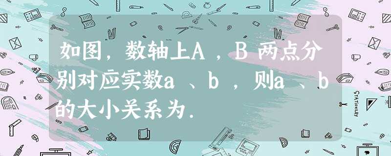 如图,数轴上A,B两点分别对应实数a、b,则a、b的大小关系为. 如图,数轴上A,B两点分别对应实数a、b,则a、b的大小关系为.