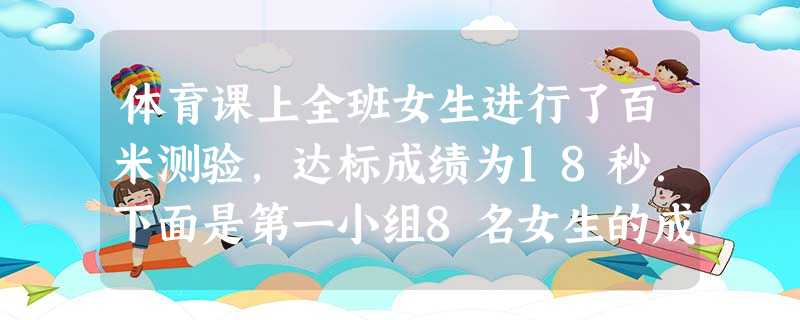 体育课上全班女生进行了百米测验,达标成绩为18秒.下面是第一小组8名女生的成绩记录,其中成绩大于18秒记为“+”,小于18秒记为“-”.这个小组女生的达标率为多 体育课上全班女生进行了百米测验,达标成绩为18秒.下面是第一小组8名女生的成绩记录,其中成绩大于18秒记为“+”,小于18秒记为“-”.这个小组女生的达标率为多