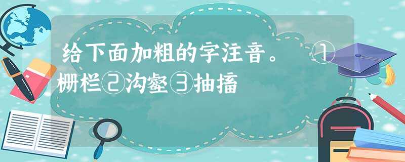 给下面加粗的字注音。 ①栅栏②沟壑③抽搐 给下面加粗的字注音。 ①栅栏②沟壑③抽搐