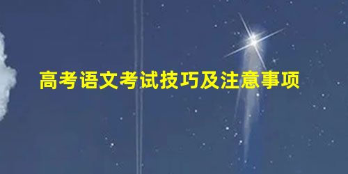 高考语文考试技巧及注意事项 高考语文考试技巧及注意事项