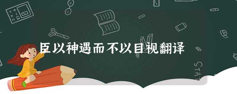 臣以神遇而不以目视翻译 臣以神遇而不以目视翻译