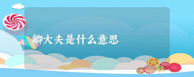 卿大夫是什么意思 卿大夫是什么意思