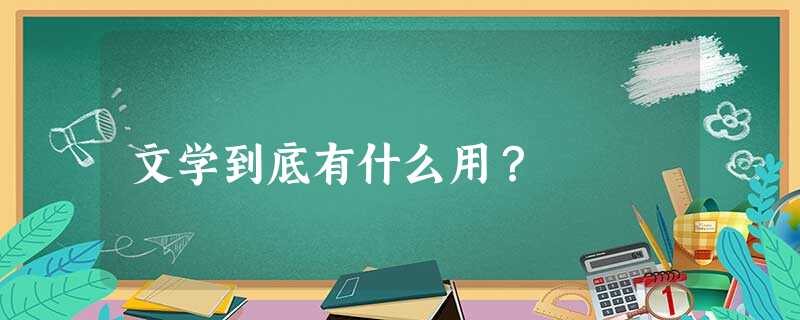 文学到底有什么用? 文学到底有什么用?