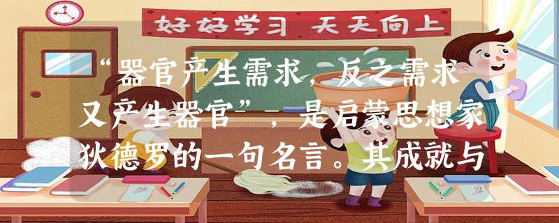 “器官产生需求,反之需求又产生器官”,是启蒙思想家狄德罗的一句名言。其成就与此相符的生物学家是( )A.施莱登B.拉马克C.施旺D.达尔文 “器官产生需求,反之需求又产生器官”,是启蒙思想家狄德罗的一句名言。其成就与此相符的生物学家是( )A.施莱登B.拉马克C.施旺D.达尔文