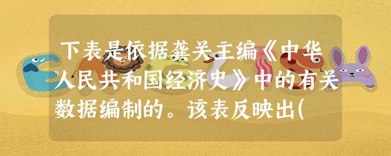 下表是依据龚关主编《中华人民共和国经济史》中的有关数据编制的。该表反映出( )。1979~1984年我国城乡居民收入与消费水平年均增长率收 入农村(家庭收入) 下表是依据龚关主编《中华人民共和国经济史》中的有关数据编制的。该表反映出( )。1979~1984年我国城乡居民收入与消费水平年均增长率收 入农村(家庭收入)