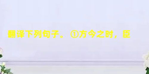 翻译下列句子。 ①方今之时,臣以神遇而不以目视,官知止而神欲行。__________________________________________ 翻译下列句子。 ①方今之时,臣以神遇而不以目视,官知止而神欲行。__________________________________________