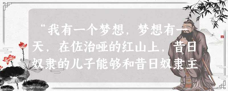 “我有一个梦想，梦想有一天，在佐治哑的红山上，昔日奴隶的儿子能够和昔日奴隶主的儿子兄弟般地平起平坐，共叙兄弟情谊。”这种诉求主要反映出20世纪60年代的美
