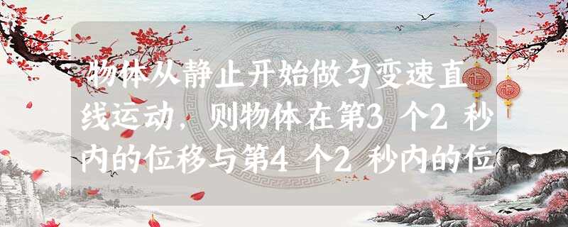 物体从静止开始做匀变速直线运动,则物体在第3个2秒内的位移与第4个2秒内的位移之比为A.3:5B.5:3C.7:5D.5:7 物体从静止开始做匀变速直线运动,则物体在第3个2秒内的位移与第4个2秒内的位移之比为A.3:5B.5:3C.7:5D.5:7
