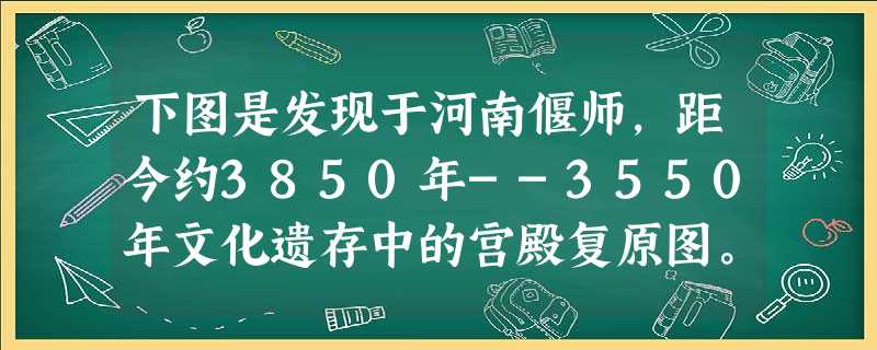 下图是发现于河南偃师,距今约3850年--3550年文化遗存中的宫殿复原图。它可以从一个角度印证传说中A.“家天下”的出现B.“公天下”的昌盛C.“邦国制”的产 下图是发现于河南偃师,距今约3850年--3550年文化遗存中的宫殿复原图。它可以从一个角度印证传说中A.“家天下”的出现B.“公天下”的昌盛C.“邦国制”的产