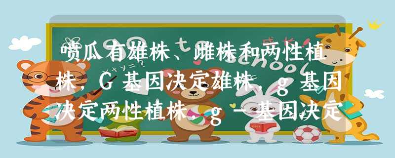 喷瓜有雄株、雌株和两性植株,G基因决定雄株,g基因决定两性植株,g-基因决定雌株。G对g、g-是显性,g对g-是显性,如:Gg是雄株,gg-是两性植株,g 喷瓜有雄株、雌株和两性植株,G基因决定雄株,g基因决定两性植株,g-基因决定雌株。G对g、g-是显性,g对g-是显性,如:Gg是雄株,gg-是两性植株,g