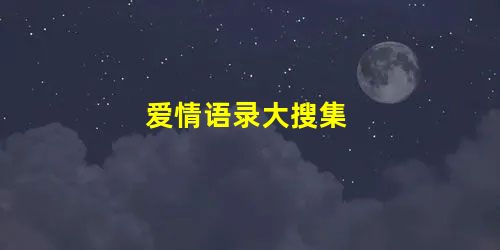 爱情语录大搜集 爱情语录大搜集
