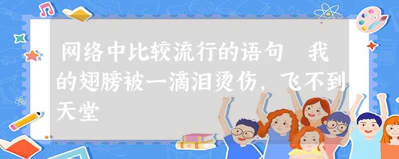 网络中比较流行的语句 我的翅膀被一滴泪烫伤,飞不到天堂 网络中比较流行的语句 我的翅膀被一滴泪烫伤,飞不到天堂