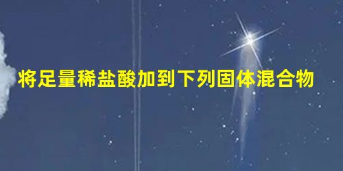 将足量稀盐酸加到下列固体混合物中,只能发生一种反应的是A.Mg、AlCl3、NaAlO2B.KNO3、NaCl、CH3COONaC.NaClO、Na2S 将足量稀盐酸加到下列固体混合物中,只能发生一种反应的是A.Mg、AlCl3、NaAlO2B.KNO3、NaCl、CH3COONaC.NaClO、Na2S