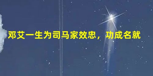 邓艾一生为司马家效忠,功成名就时却无法自保 邓艾一生为司马家效忠,功成名就时却无法自保