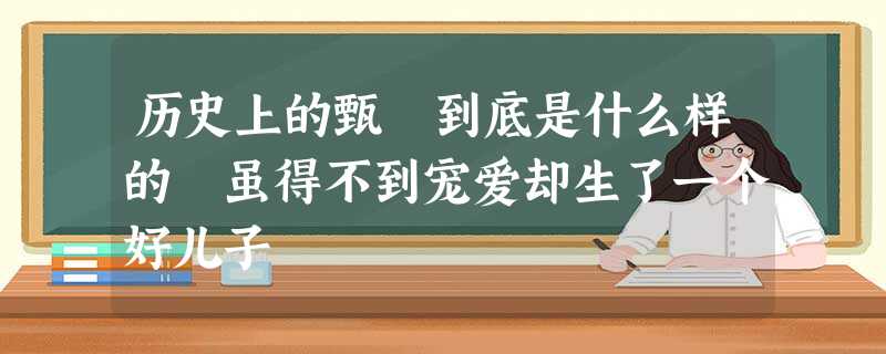 历史上的甄嬛到底是什么样的 虽得不到宠爱却生了一个好儿子 历史上的甄嬛到底是什么样的 虽得不到宠爱却生了一个好儿子