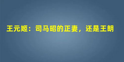 王元姬:司马昭的正妻,还是王朗的孙女 王元姬:司马昭的正妻,还是王朗的孙女