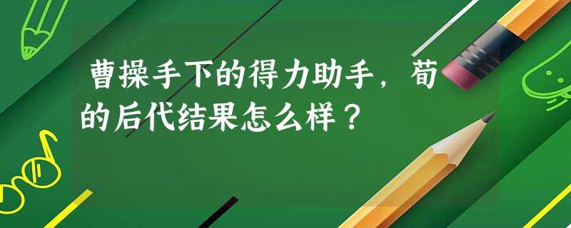 曹操手下的得力助手,荀彧的后代结果怎么样? 曹操手下的得力助手,荀彧的后代结果怎么样?