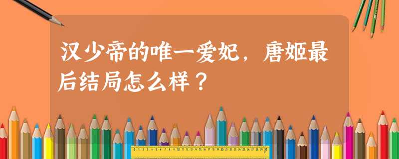 汉少帝的唯一爱妃,唐姬最后结局怎么样? 汉少帝的唯一爱妃,唐姬最后结局怎么样?