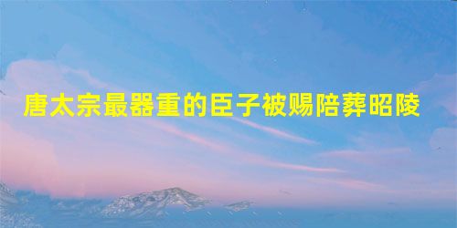 唐太宗最器重的臣子被赐陪葬昭陵,时候唐太宗何故要推倒其墓碑? 唐太宗最器重的臣子被赐陪葬昭陵,时候唐太宗何故要推倒其墓碑?