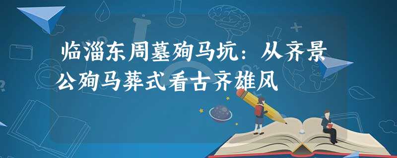 临淄东周墓殉马坑:从齐景公殉马葬式看古齐雄风 临淄东周墓殉马坑:从齐景公殉马葬式看古齐雄风